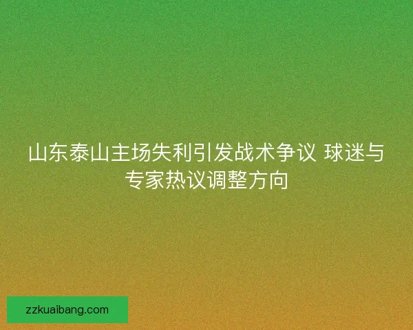 山东泰山主场失利引发战术争议 球迷与专家热议调整方向